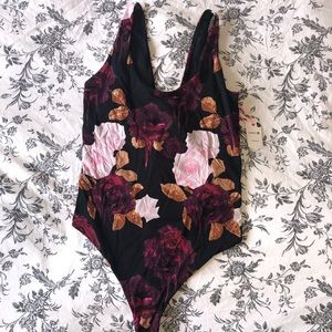 NWT Rose Print Stance Thong Bodysuit